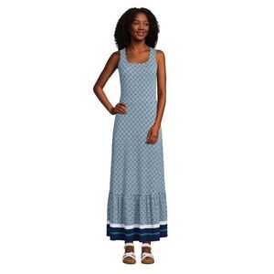 Lands End NWT Tencel Modal Tiered Maxi Dress Large Stretch Lightweight L